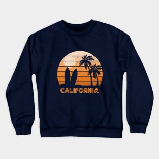 Retro Sunset California Surf Crewneck Sweatshirt